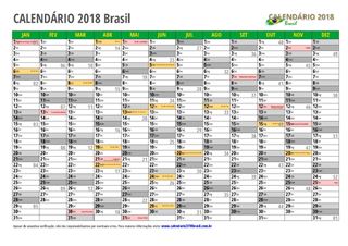 Calendário 2018 Rio<br />
Grande do Norte